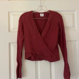 RVCA Women's Ribbed Wrap Top - Red